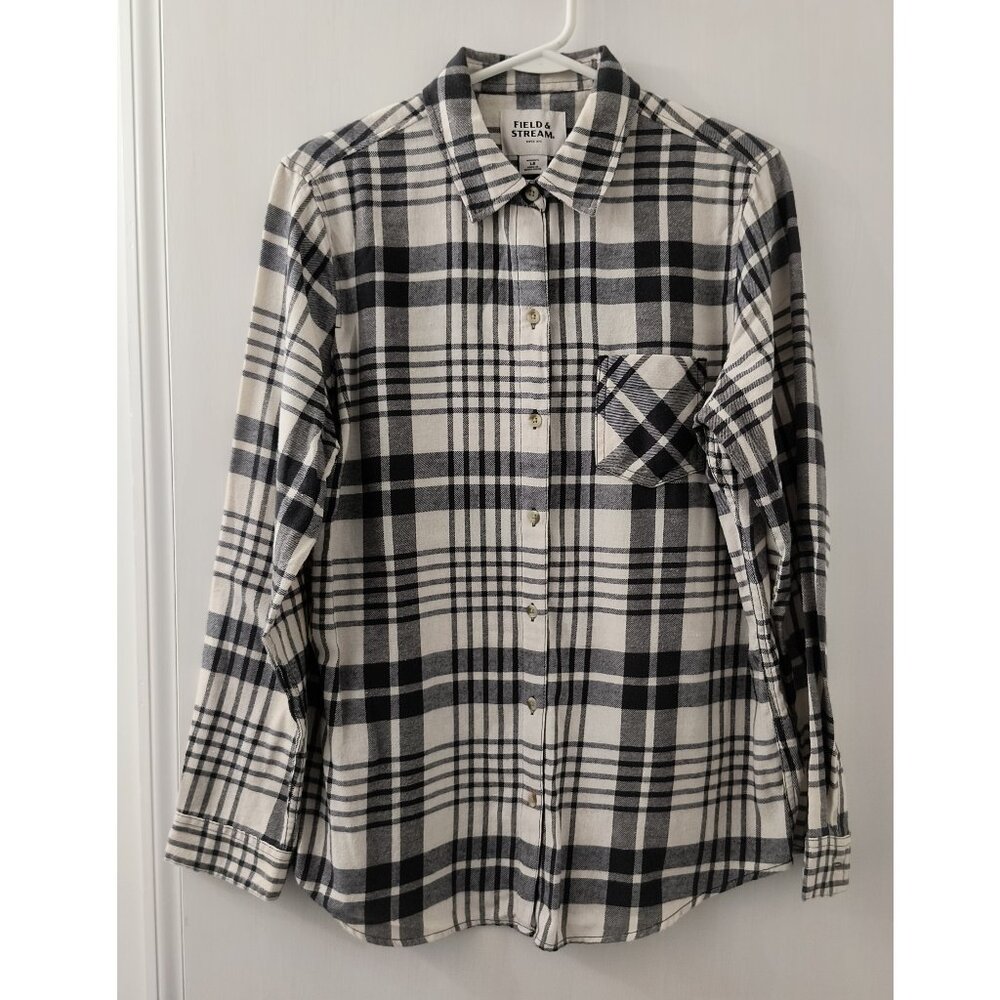 NEW - Field & Stream Women's Cabincore Plaid Flannel Shirt - Size Large